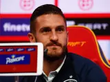 Koke, en rueda de prensa de la selección española.