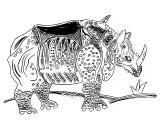 Ilustraci&oacute;n de Antonio Santos en el libro 'El rinoceronte del rey'.
