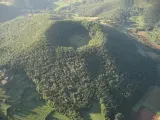 Vista aérea del volcán de Santa Margarida, en la Garrotxa.