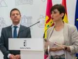 Toledo, 15 de mayo de 2020.- El presidente de Castilla-La Mancha, Emiliano García-Page, se reúne con la alcaldesa de Puertollano, Isabel Rodríguez. (Fotos: D. Esteban González // JCCM)