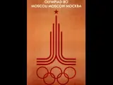Cartel utilizado en los Juegos Olímpicos de Moscú (Rusia) en 1980.