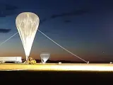 Este es el apecto del globo de helio de SuperBit antes de su inflado en una prueba realizada en Texas.