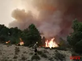 "Inestable" el fuego de Santa Coloma de Queralt (Tarragona), que ha quemado unas 1.200 hectáreas