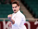 El español Damián Quintero durante la final de katas en la competición de karate en los Juegos Olímpicos de Tokio.
