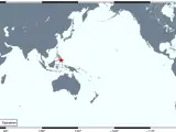Epicentro del sismo de magnitud 7,1 que se sintió este miércoles frente a las costas de Filipinas.