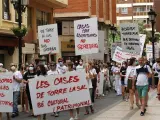 Vecinos de Torre la Sal se manifiestan en Castelló contra la "expoliación y derribo" de sus viviendas