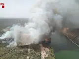 Desalojan un camping por un incendio en la Pobla de Massaluca (Tarragona)