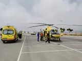 Evacuado por aire y trasladado al hospital un senderista afectado por golpe de calor en Sierra de las Moreras