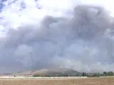 Nube de cenizas del incendio de Navalacruz (Ávila)