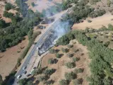 Incendios.-Declarado un incendio en Aracena, en el que trabajan tres medios aéreos, y estabilizado el de Moguer