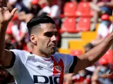 Falcao celebra su primer gol con el Rayo Vallecano