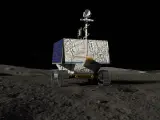 El rover VIPER de la NASA sobre la superficie de la Luna, en una ilustración.