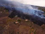 La lava volcánica de La Palma vista desde el aire