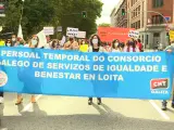 Manifestación de interinos en Madrid bajo el lema 'No somos de usar y tirar'