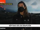 La meteoróloga de Antena 3, Himar González, el pasado fin de semana en La Palma.
