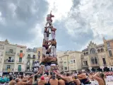 Castellers de Vilafranca levantan en Reus (Tarragona) el primer 'castell' de 8 pisos postCovid
