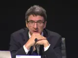 El director de BBVA Research y economista jefe de Grupo BBVA, Jorge Sicilia, durante su intervención en la presentación de la nueva edición del informe 'Situación España'