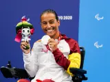 Teresa Perales, medalla de plata en de los 50 m espalda S5. Tokyo Aquatics Centre. 30/08/21. Juegos Paralímpicos Tokio 2020. © Paulino Oribe / CPE.. Tokyo Aquatics Centre. 30/08/21. Juegos Paralímpicos Tokio 2020. ©