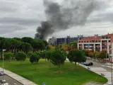 Declarado un incendio en un supermercado abandonado en el barrio de Pinar del Jalón de Valladolid