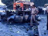 Atentado del comando España de ETA con un coche bomba en la Plaza de la República Dominicana de Madrid en julio de 1986.