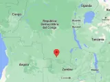 Localización de la localidad de de Kanzenze, en la provincia de Lualaba (República Democrática del Congo).