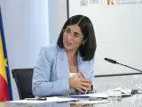 La ministra de Sanidad, Carolina Darias, en una comparecencia tras la reunión del Consejo de Ministros, a 8 de noviembre de 2021, en Madrid.