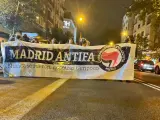 Cabecera de la manifestación antifascista de Madrid.