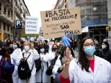 Cuidadoras domésticas procedentes de toda España han participado en una manifestación en Madrid.