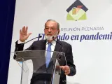 El empresario Carlos Slim interviene en la XXVI reunión plenaria de la Fundación Círculo Montevideo, hoy en Santiago de Compostela.