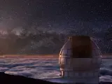 Espectacular imagen del cielo de La Palma desde el Observatorio del Roque de los Muchachos
.