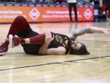 Ricky Rubio, en el momento de su lesión.