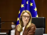 Roberta Metsola, en el Parlamento Europeo.
