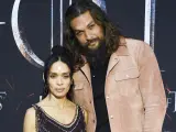 Lisa Bonet y Jason Momoa, en la presentación de la última temporada de 'Juego de Tronos', en Nueva York, en 2019.