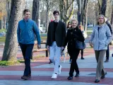 Pablo Urdangarin, junto sus padres, la infanta Cristina e Iñaki Urdangarin.