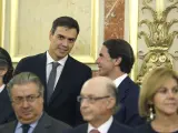 Pedro S&aacute;nchez y Jos&eacute; Mar&iacute;a Aznar