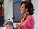 La presidenta del Banco Santander, Ana Botín, anuncia los resultados de la entidad en su sede en la Ciudad Financiera. 02/02/2022