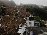 Daños causados por las intensas lluvias en Petrópolis, Brasil.