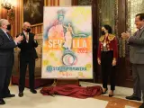 El alcalde de Sevilla, Antonio Muñoz, en la presentación del cartel de las Fiestas de la Primavera 2022.