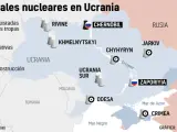 Mapa de las centrales nucleares de Ucrania