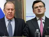 Los ministros de Exteriores de Rusia y Ucrania, Sergei Lavrov (i) y Dimitro Kuleba, respectivamente.