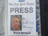 La identificación de prensa del periodista de 'The New York Times' Brent Renaud, que ha muerto tiroteado en Ucrania.