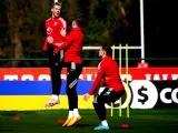 Gareth Bale, durante un entrenamiento con Gales