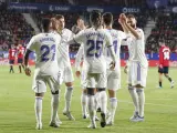 Asensio, Camavinga y Rodrygo celebran uno de los goles del Real Madrid.