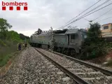 Descarrila un tren de mercancías no peligrosas en Vilaverd (Tarragona).