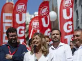 Díaz con Garzón y sindicatos