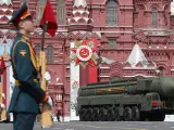 Misil ruso intercontinental que el Kremlin luce en sus actos por el aniversario de la victoria en la II Guerra Mundial.