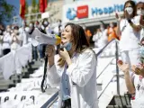 Los médicos madrileños también protestaron contra la temporalidad la semana pasada a las puertas del Hospital Gregorio Marañón.