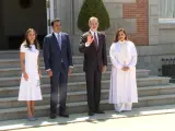 Los Reyes ofrecen un almuerzo al emir de Catar y su esposa en la Zarzuela