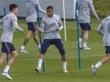 Mbapp&eacute;, durante su &iquest;&uacute;ltimo? entrenamiento con el PSG