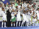 El Real Madrid celebra su triunfo en la Champions.